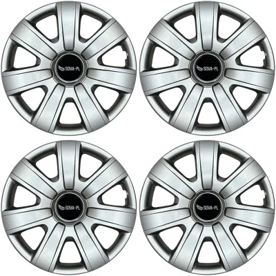 Kołpaki 14" zestaw 4 szt. mocne ABS srebrne + dekielki SOVA-PL - K224