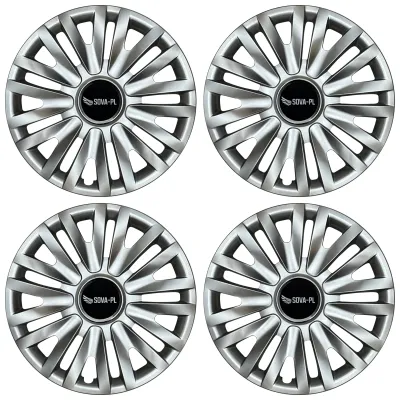 Kołpaki 13" zestaw 4 szt. mocne ABS srebrne + dekielki SOVA-PL - K103