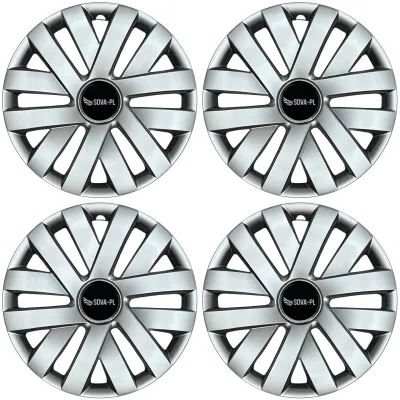 Kołpaki 14" zestaw 4 szt. mocne ABS srebrne + dekielki SOVA-PL - K216