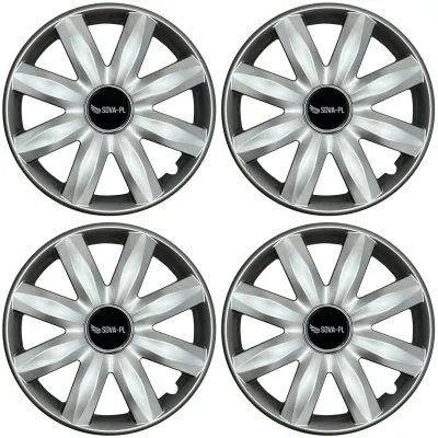Kołpaki 14" zestaw 4 szt. mocne ABS srebrne + dekielki SOVA-PL - K221