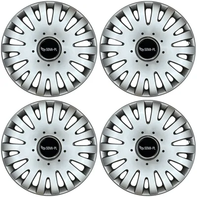 Kołpaki 14" zestaw 4 szt. mocne ABS srebrne + dekielki SOVA-PL - K211