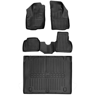 Gumowy zestaw dywaniki i mata Fiat Doblo I (2000-2010) dolna podłoga baga=>