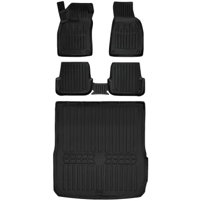 Gumowy zestaw dywaniki i mata Audi A6 C6 (2004-2008) kombi, bez wnęk bocz=>