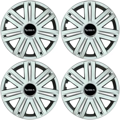 Kołpaki 14" zestaw 4 szt. mocne ABS srebrne + dekielki SOVA-PL - K203