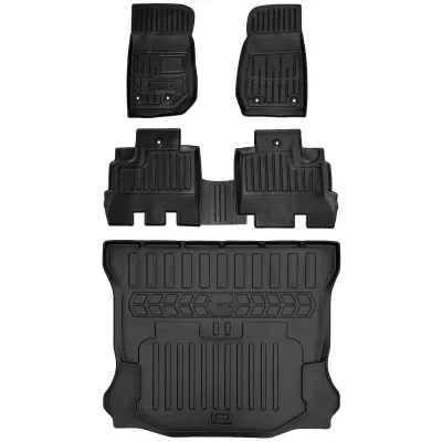 Gumowy zestaw dywaniki i mata Jeep Wrangler III JK (2007-2018) 5-drzwiowy