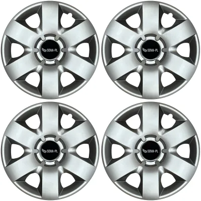 Kołpaki 14" zestaw 4 szt. mocne ABS srebrne + dekielki SOVA-PL - K215