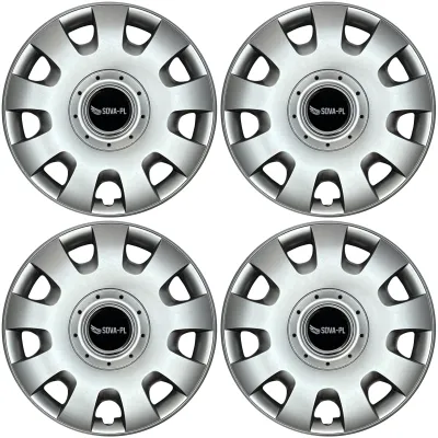 Kołpaki 14" zestaw 4 szt. mocne ABS srebrne + dekielki SOVA-PL - K209