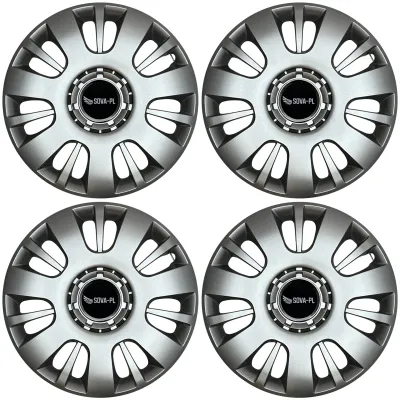 Kołpaki 14" zestaw 4 szt. mocne ABS srebrne + dekielki SOVA-PL - K222