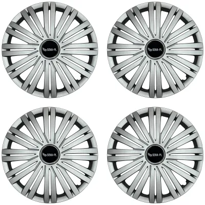 Kołpaki 13" zestaw 4 szt. mocne ABS srebrne + dekielki SOVA-PL - K100