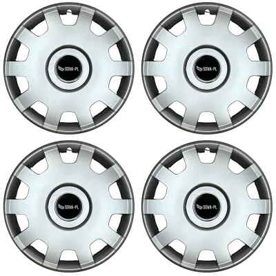 Kołpaki 14" zestaw 4 szt. mocne ABS srebrne + dekielki SOVA-PL - K212