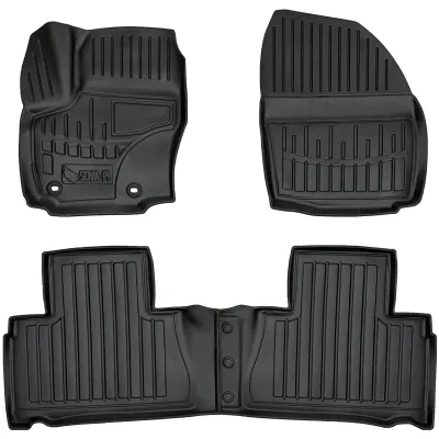 Dywaniki gumowe Ford Galaxy II WA6 (2006-2010) przed liftem, OWAL klipsy, odległość między stoperami w dywaniku kierowcy 25 cm.